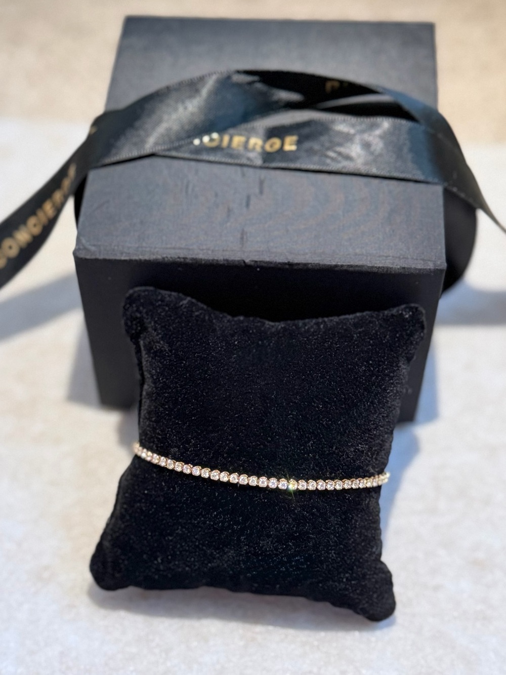 Ring Concierge Mini Diamond Tennis Bracelet Eternity Coverage 14K Yellow Gold